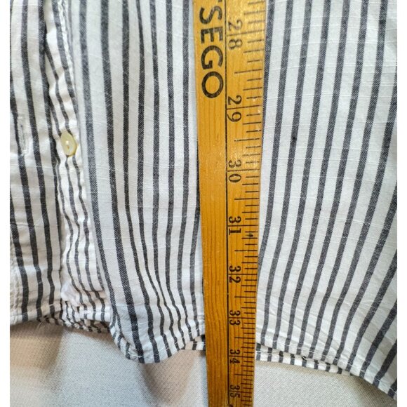 Entro Mini Dress Womens M White Striped Embroidered Floral Sleeveless Ruffle - Picture 7 of 12